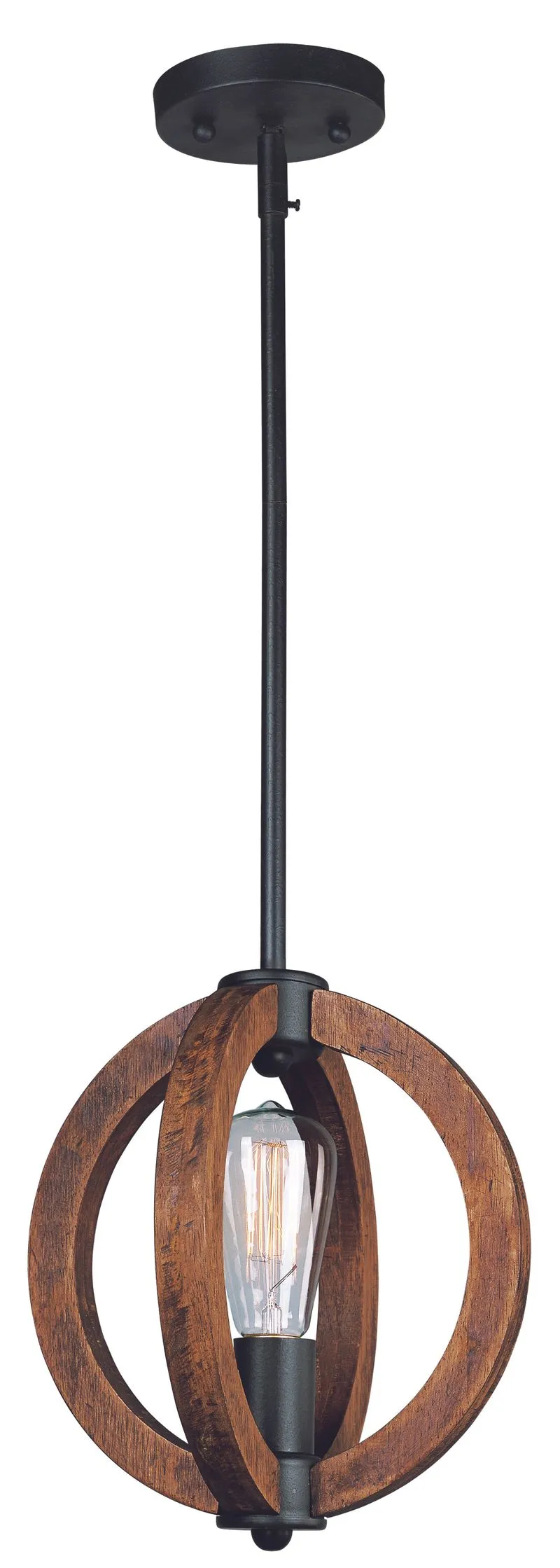 Bodega Bay 10" x 11.25" Mini-Pendant with 1 Light with bulbs included - Anthracite