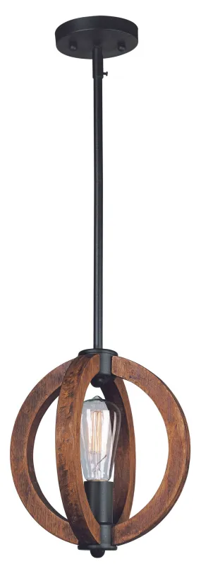 Bodega Bay 10" x 11.25" Mini-Pendant with 1 Light with bulbs included - Anthracite