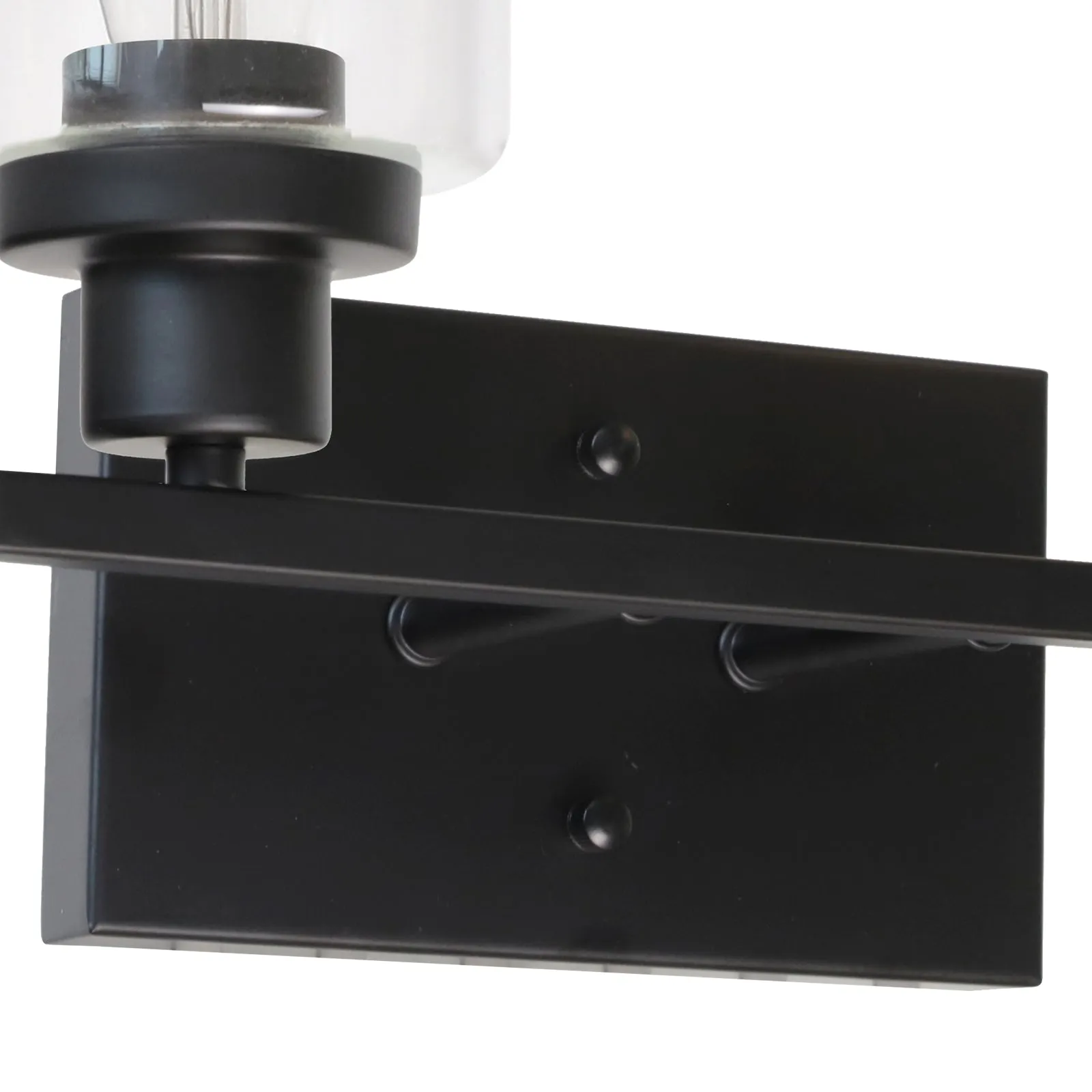 BONLICHT 4 Lights Sconces Wall Lighting Black with Clear Glass Shade