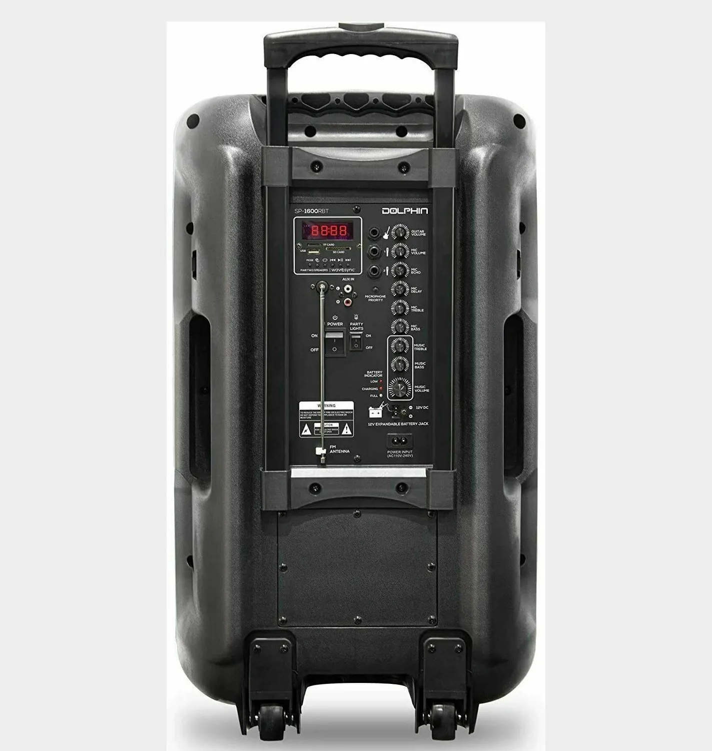 Brand New 2021 Dolphin SP-1600RBT 3600W 15" Portable Bluetooth Party Speaker WaveSync™