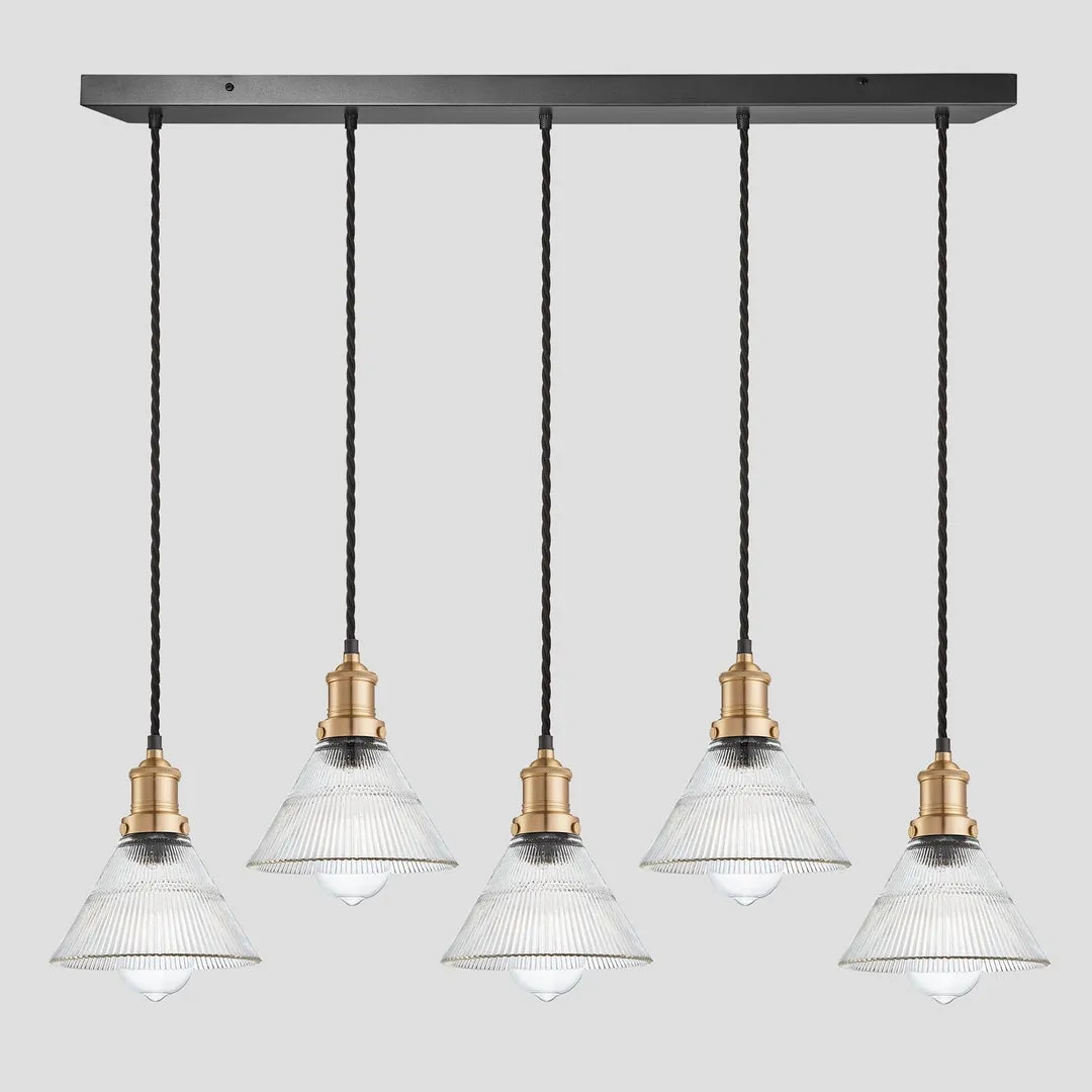 Brooklyn Glass Funnel 5 Wire Cluster Lights - 7 inch