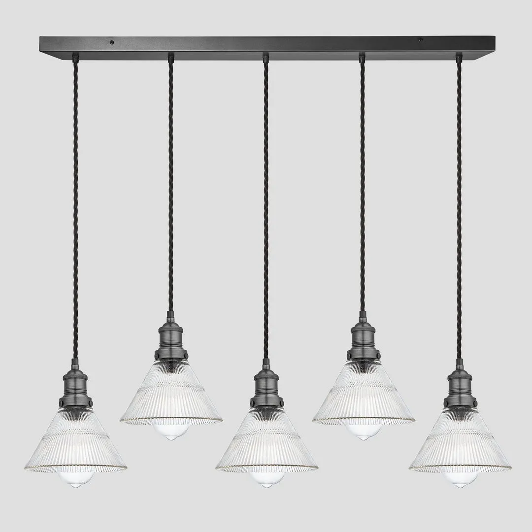 Brooklyn Glass Funnel 5 Wire Cluster Lights - 7 inch