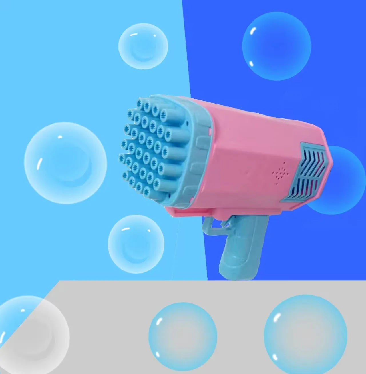 Bubble Rechargeable Machine Blaster Gun with Lights - 32 Holes