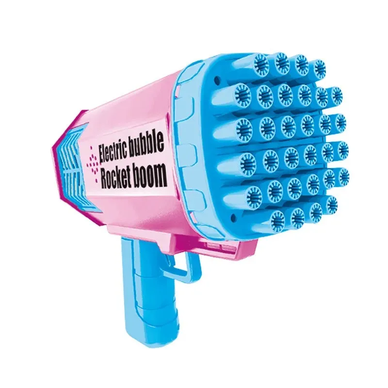 Bubble Rechargeable Machine Blaster Gun with Lights - 32 Holes