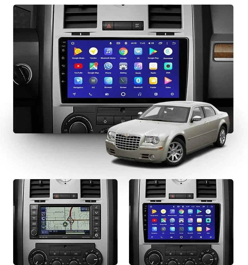 Car Dealz 10.2" Android 10.0 Chrysler 300C 1 2004 - 2011 In Dash Plus OEM Fascia