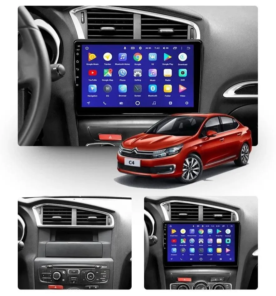 Car Dealz 10.2" Android 10.0 Citroen C4 2 B7 2013-2016 w CAM In Dash Plus OEM Fascia