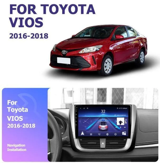 Car Dealz 10.2" Android 10.0 For Toyota Vios 2016-2018 w CAM In Dash Plus OEM Fascia