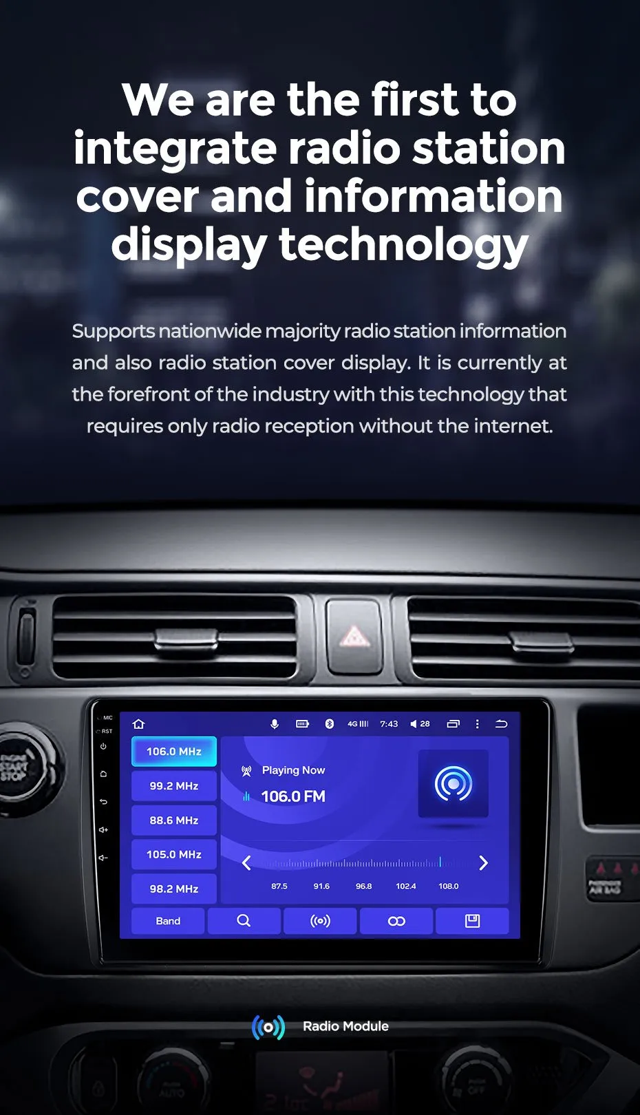 Car Dealz 10.2" Android 10.0 Kia Rio 3 4 2011-2019 In Dash Plus OEM Fascia