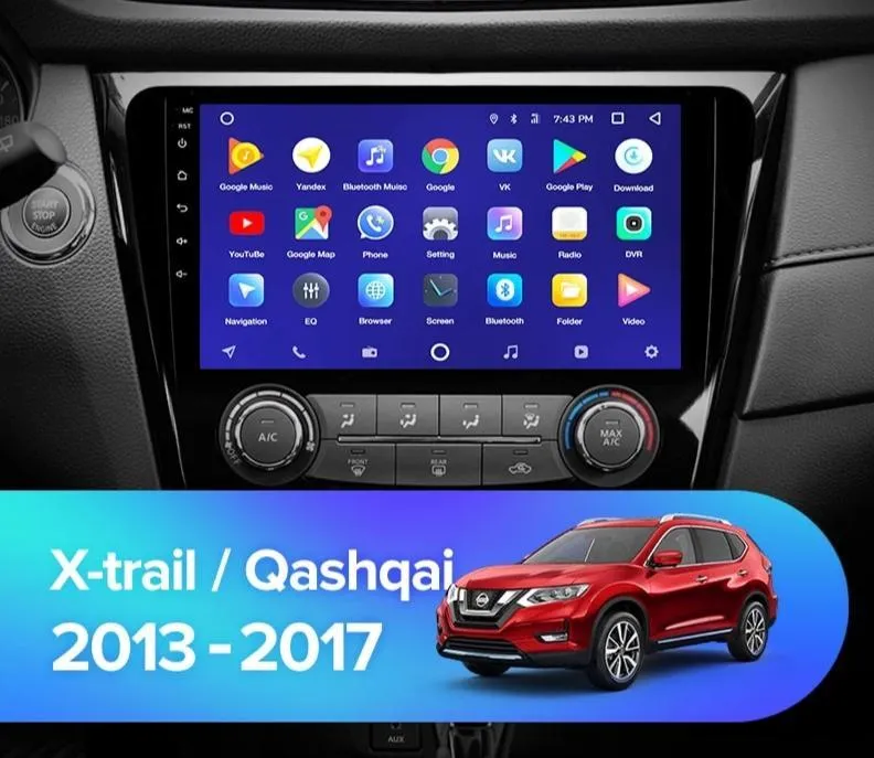 Car Dealz 10.2" Android 10.0 Nissan X-TRAIL T32 2013-2017 w CAM In Dash Plus OEM Fascia