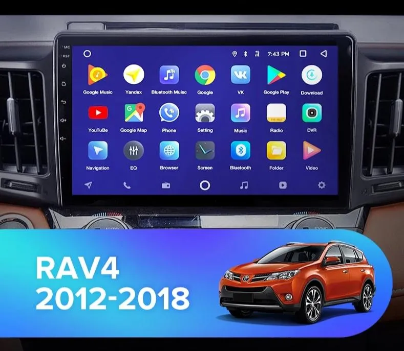 Car Dealz 10.2" Android 10.0 Toyota RAV4 4 XA40 5 XA50 2012-2018 w CAM In Dash Plus OEM Fascia