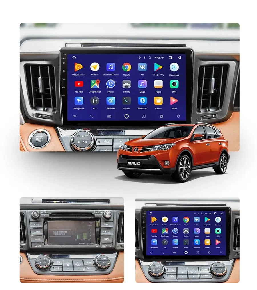 Car Dealz 10.2" Android 10.0 Toyota RAV4 4 XA40 5 XA50 2012-2018 w CAM In Dash Plus OEM Fascia