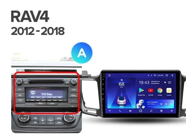 Car Dealz 10.2" Android 10.0 Toyota RAV4 4 XA40 5 XA50 2012-2018 w CAM In Dash Plus OEM Fascia