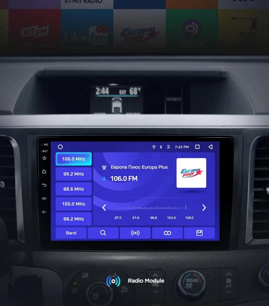 Car Dealz 10.2" Android 10.0 Toyota Sienna 3 XL30 2010-2014 w CAM In Dash Plus OEM Fascia