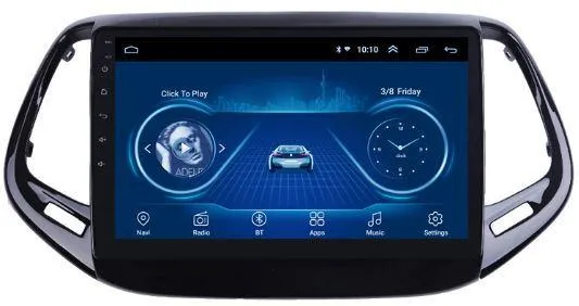 Car Dealz 9" Android 10.0 For Jeep Compass 2016-2018 In Dash Plus OEM Fascia