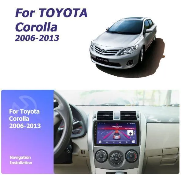 Car Dealz 9" Android 10.0 For Toyota Corolla 2006-2013 In Dash Plus OEM Fascia