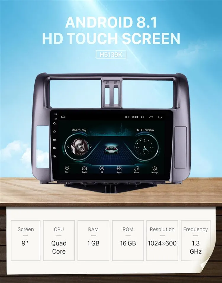 Car Dealz 9" Android 10.0 For Toyota Prado Hi-Model 2009-2013 In Dash Plus OEM Fascia