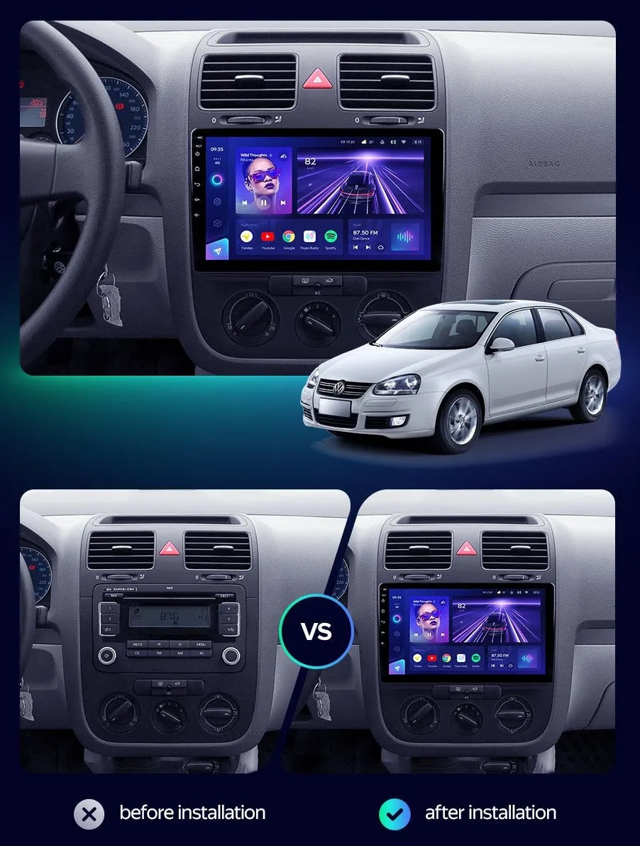 Car Dealz Elite 4G Data Model 10.2" Android 12.0 For Volkswagen Jetta 5 2005-2010 In Dash Plus OEM Fascia