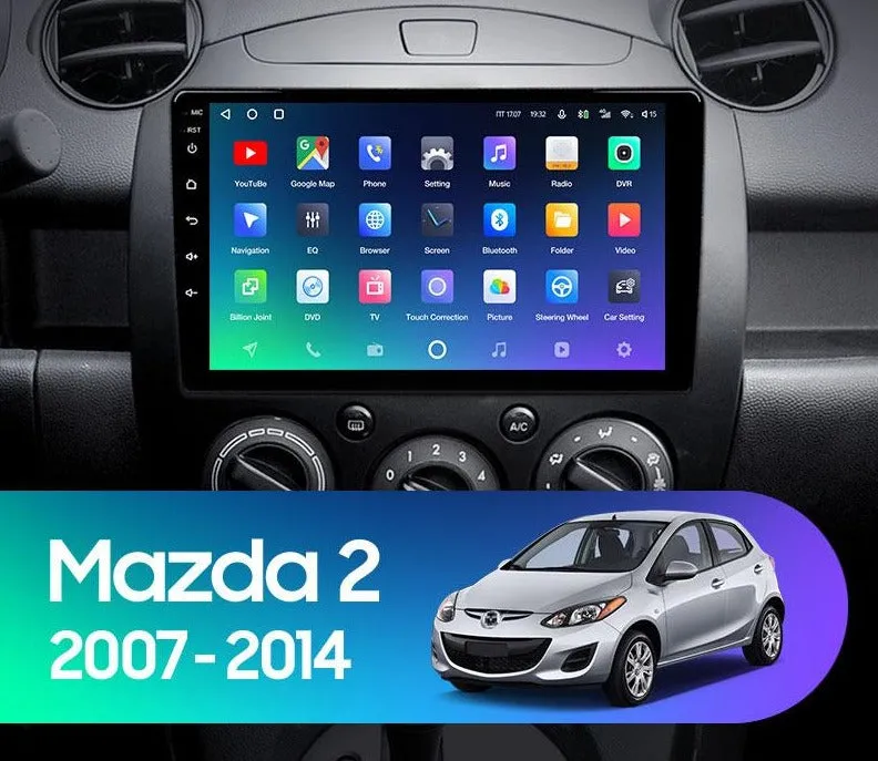 Car Dealz Premium Advanced 4G Data Model 10.2" Android 12.0 For Mazda 2 DE 2007 - 2014 In Dash Plus OEM Fascia