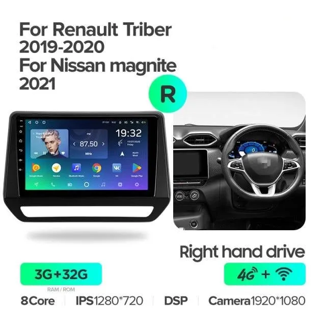 Car Dealz Premium Advanced 4G Model 10.2" Android 12.0 For Renault Triber 2019 - 2020 For Nissan Magnite 2021