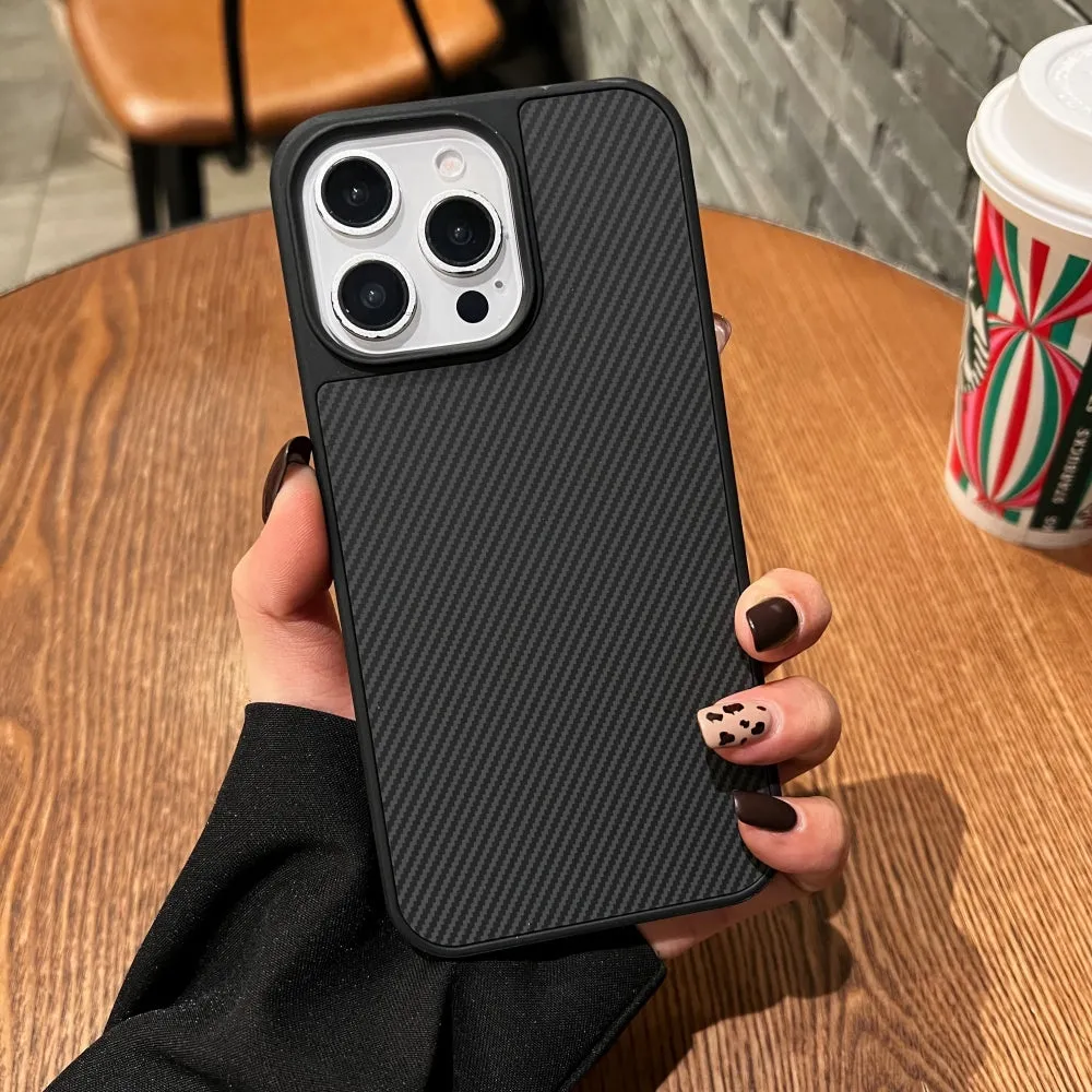 Carbon Fiber Texture PC (Hard) Phone Case - iPhone 16 Pro