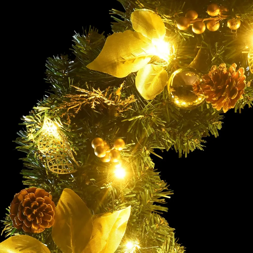 Christmas Garland with LED Lights Green 106.3" PVC