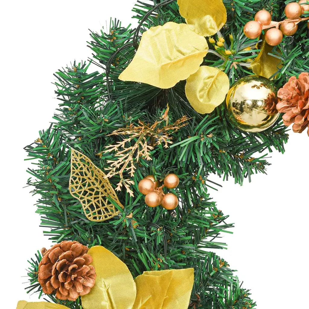 Christmas Garland with LED Lights Green 106.3" PVC