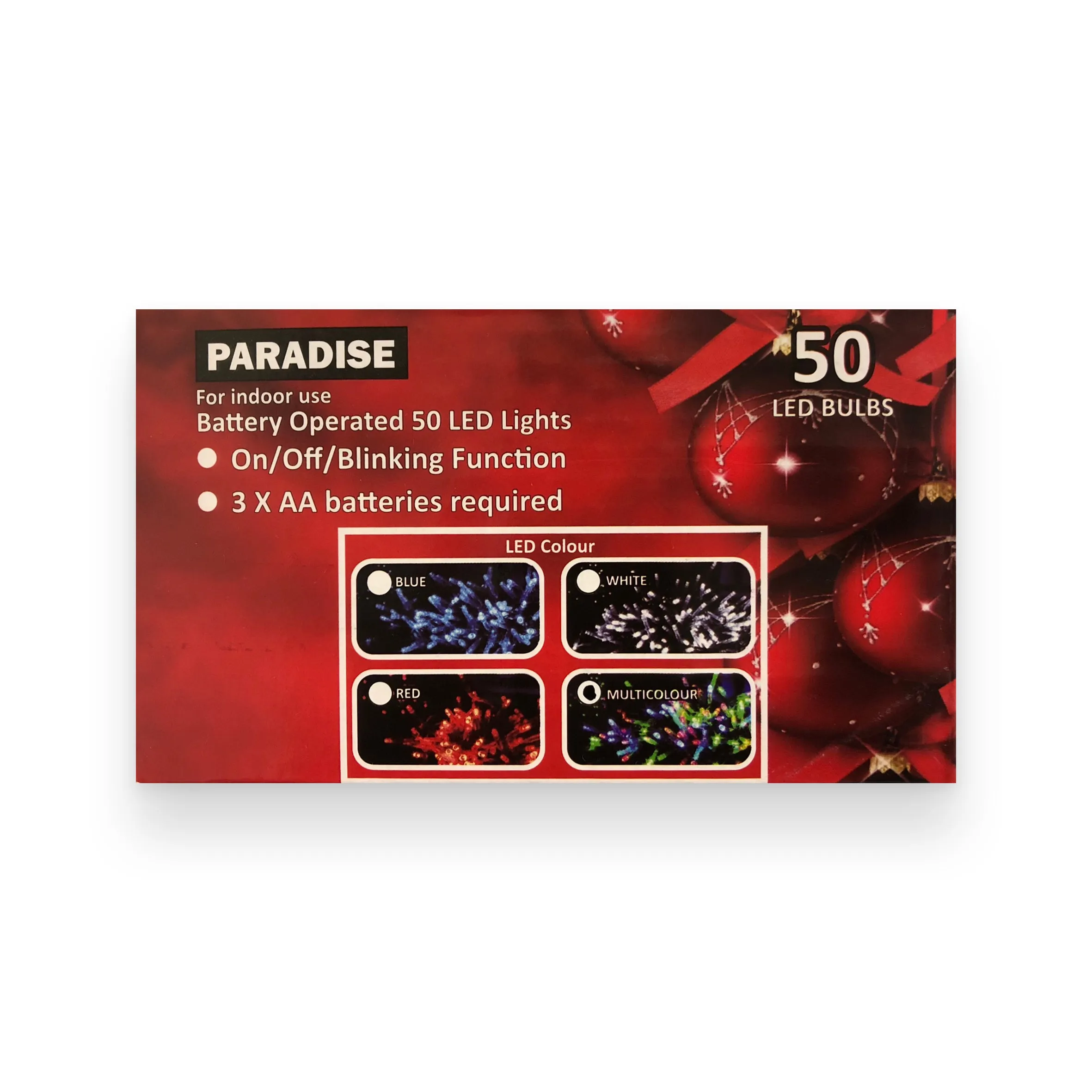 Christmas Light 50 LED Multi coloured Battery operated lights