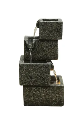 Concrete Crates Fountain With  Warm White Led Lights