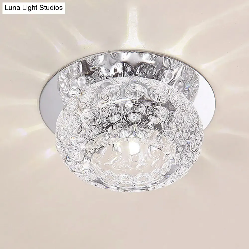 Contemporary Glass Ceiling Mount Chandelier - Semi Flush Ball Lights for Hallway