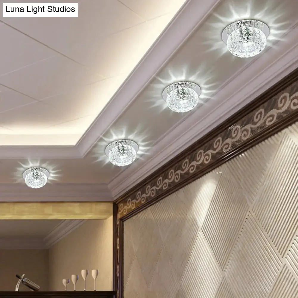 Contemporary Glass Ceiling Mount Chandelier - Semi Flush Ball Lights for Hallway