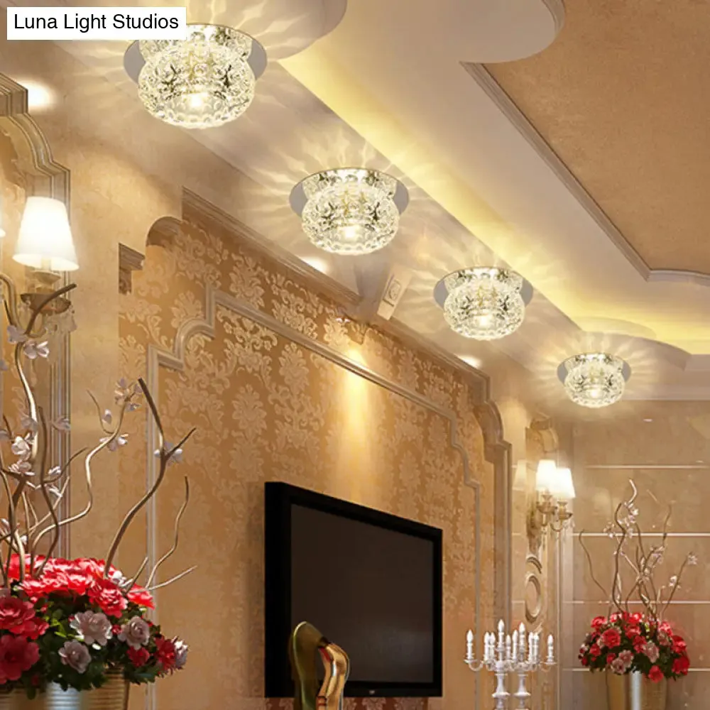 Contemporary Glass Ceiling Mount Chandelier - Semi Flush Ball Lights for Hallway