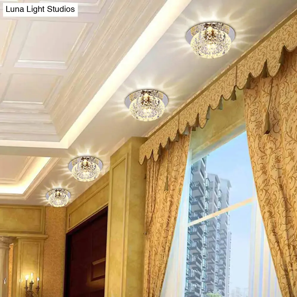 Contemporary Glass Ceiling Mount Chandelier - Semi Flush Ball Lights for Hallway