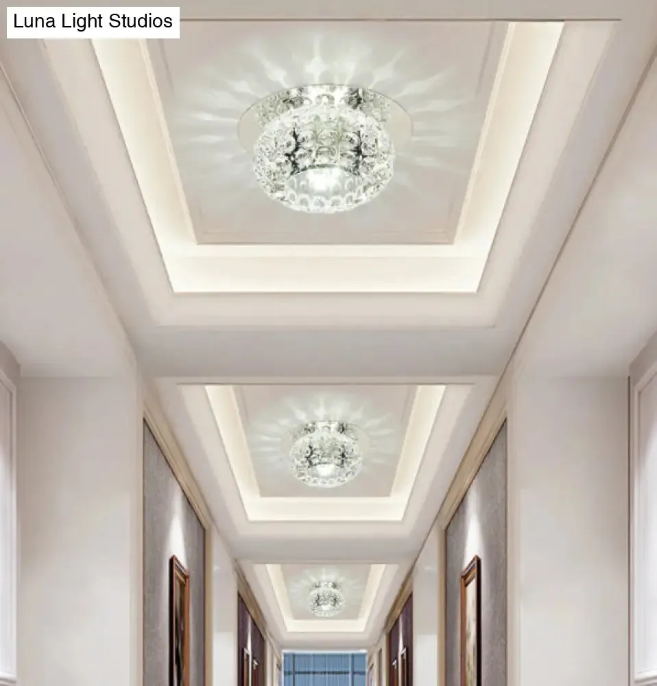 Contemporary Glass Ceiling Mount Chandelier - Semi Flush Ball Lights for Hallway