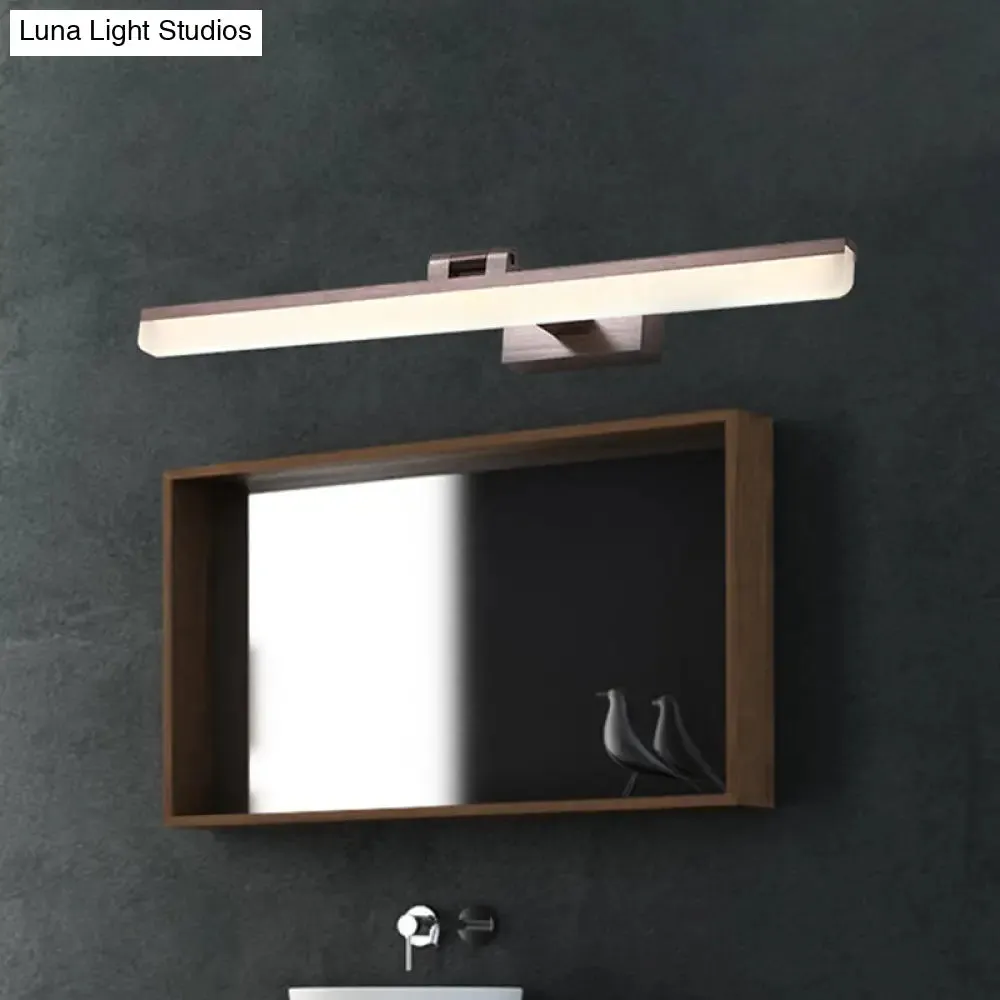 Contemporary Metal LED Vanity Sconce - 16.5"/28"/22.5" Wide - Black/Silver/Coffee - Adjustable Lighting