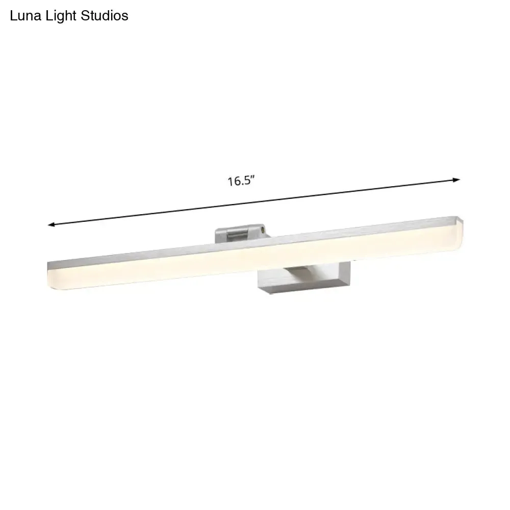 Contemporary Metal LED Vanity Sconce - 16.5"/28"/22.5" Wide - Black/Silver/Coffee - Adjustable Lighting