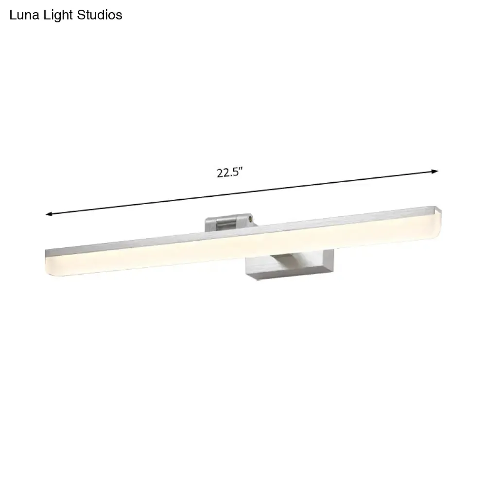 Contemporary Metal LED Vanity Sconce - 16.5"/28"/22.5" Wide - Black/Silver/Coffee - Adjustable Lighting