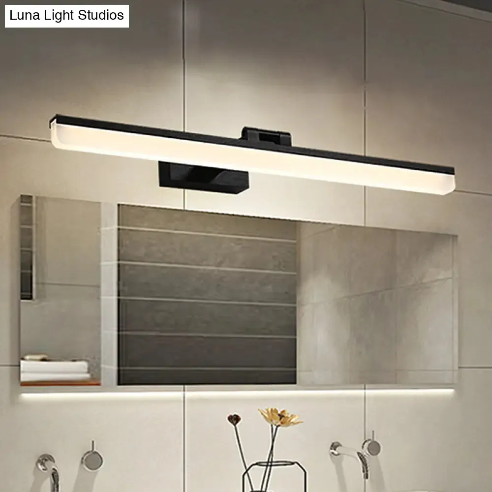 Contemporary Metal LED Vanity Sconce - 16.5"/28"/22.5" Wide - Black/Silver/Coffee - Adjustable Lighting