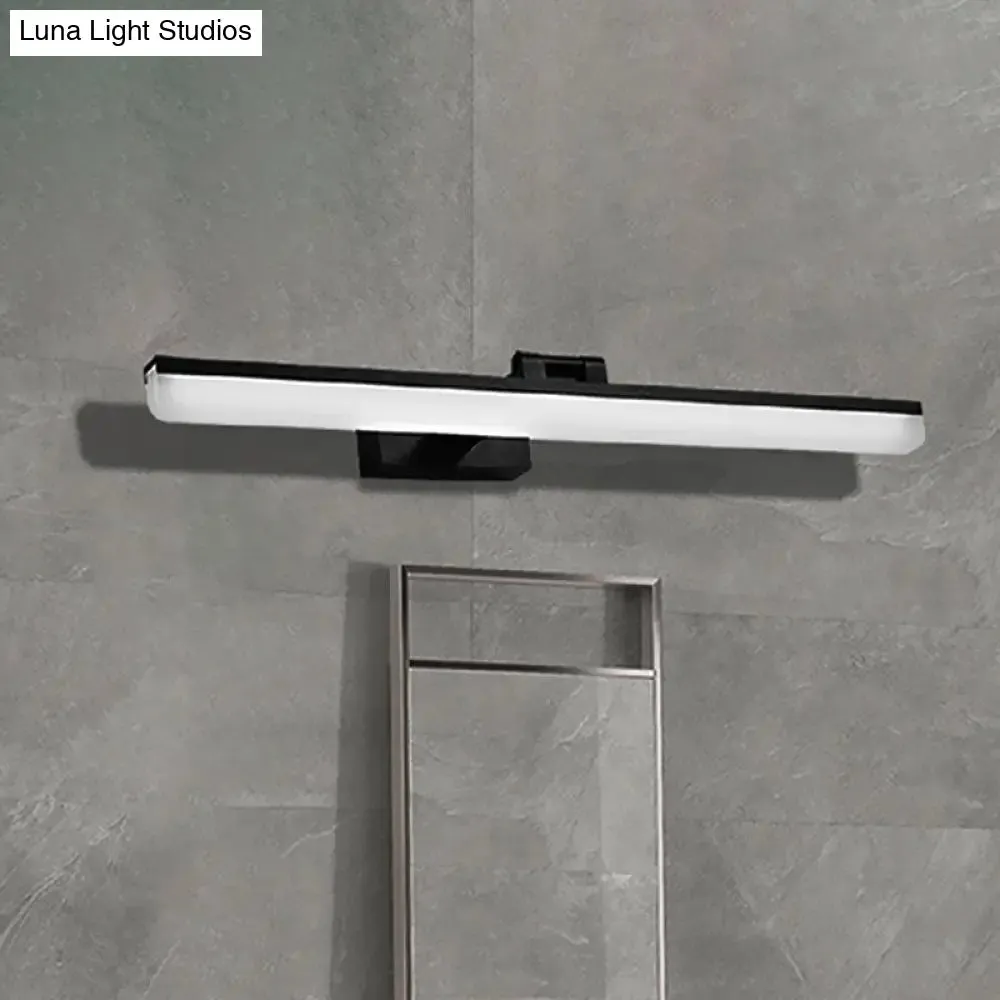 Contemporary Metal LED Vanity Sconce - 16.5"/28"/22.5" Wide - Black/Silver/Coffee - Adjustable Lighting