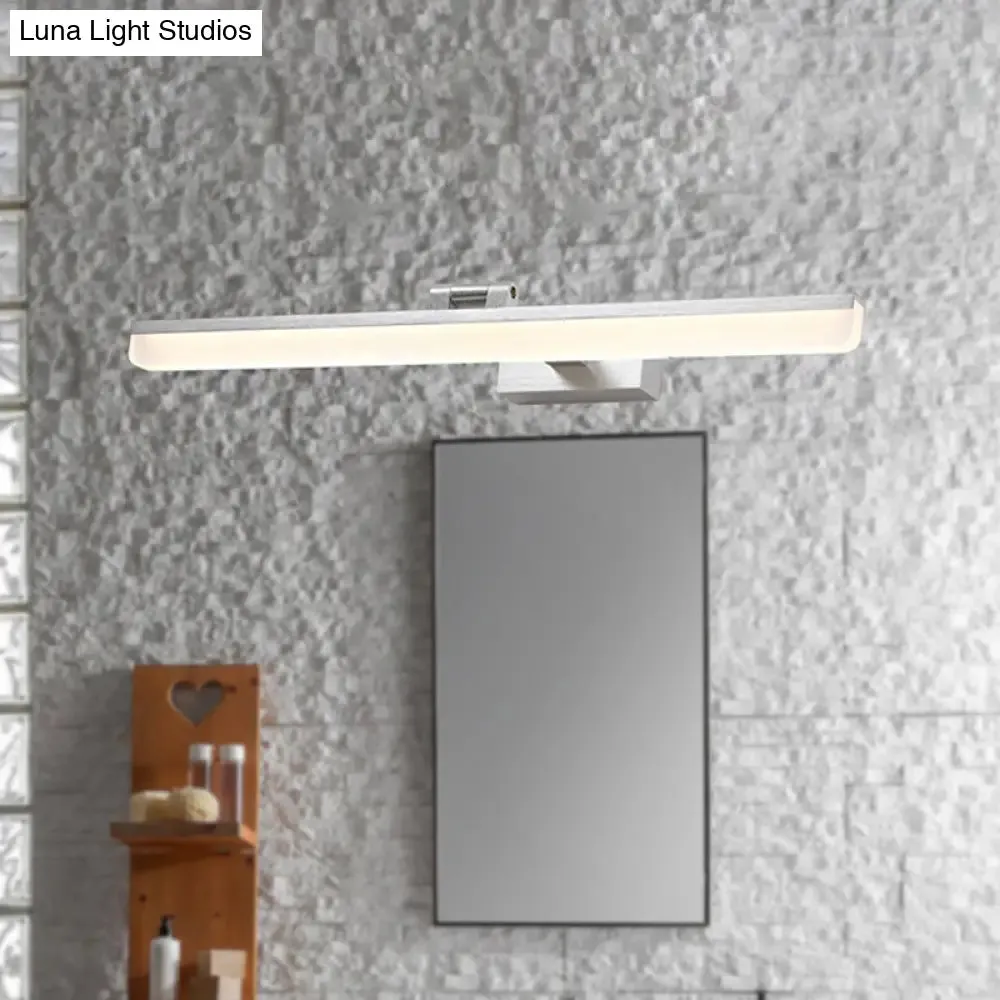 Contemporary Metal LED Vanity Sconce - 16.5"/28"/22.5" Wide - Black/Silver/Coffee - Adjustable Lighting