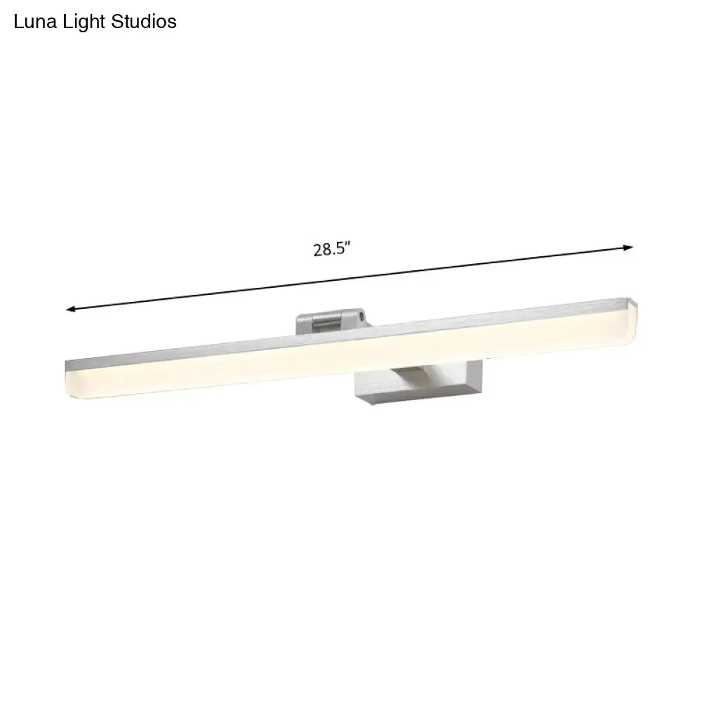 Contemporary Metal LED Vanity Sconce - 16.5"/28"/22.5" Wide - Black/Silver/Coffee - Adjustable Lighting