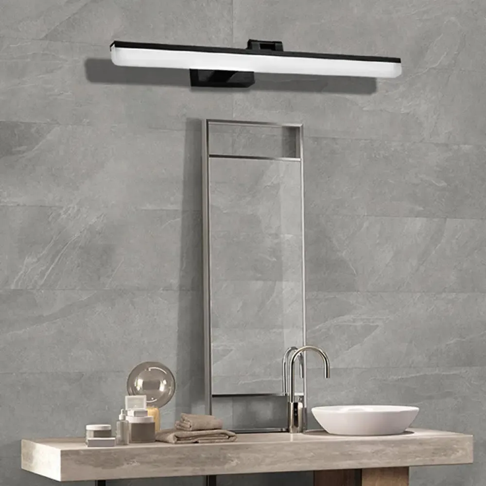 Contemporary Metal LED Vanity Sconce - 16.5"/28"/22.5" Wide - Black/Silver/Coffee - Adjustable Lighting