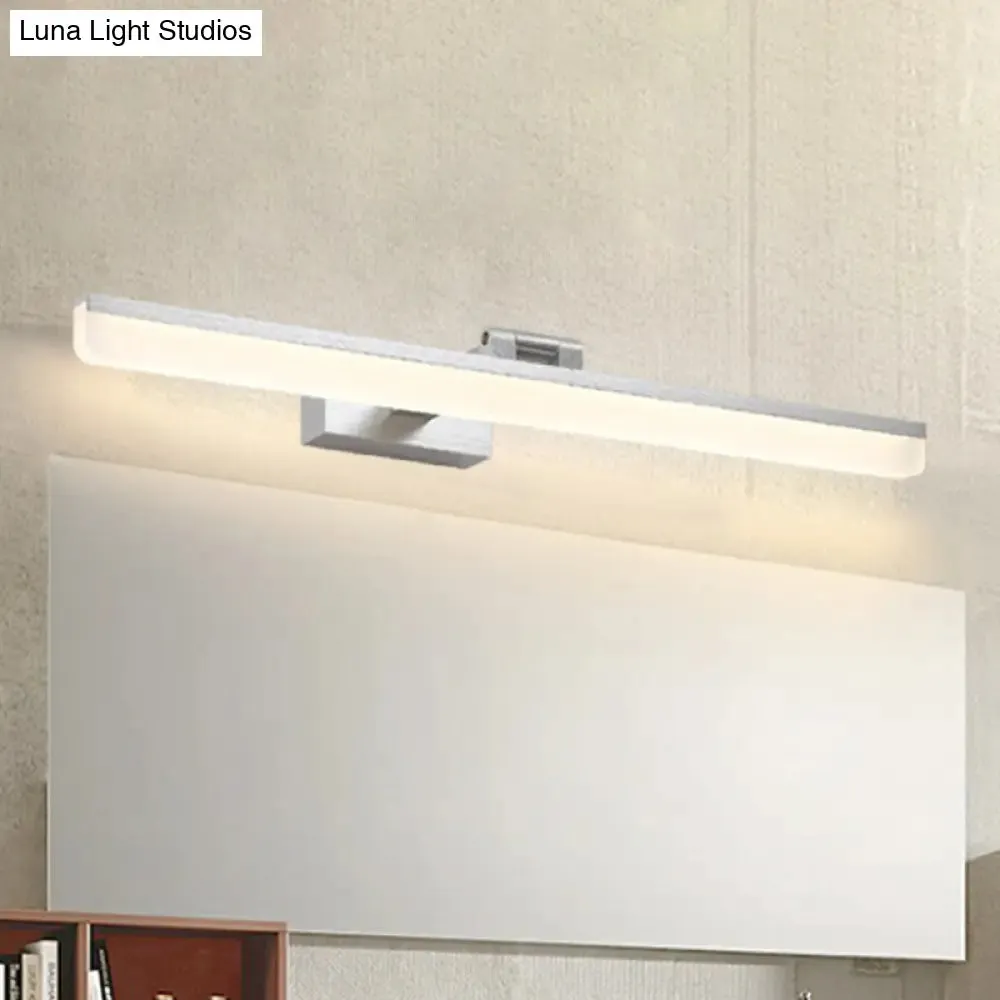 Contemporary Metal LED Vanity Sconce - 16.5"/28"/22.5" Wide - Black/Silver/Coffee - Adjustable Lighting