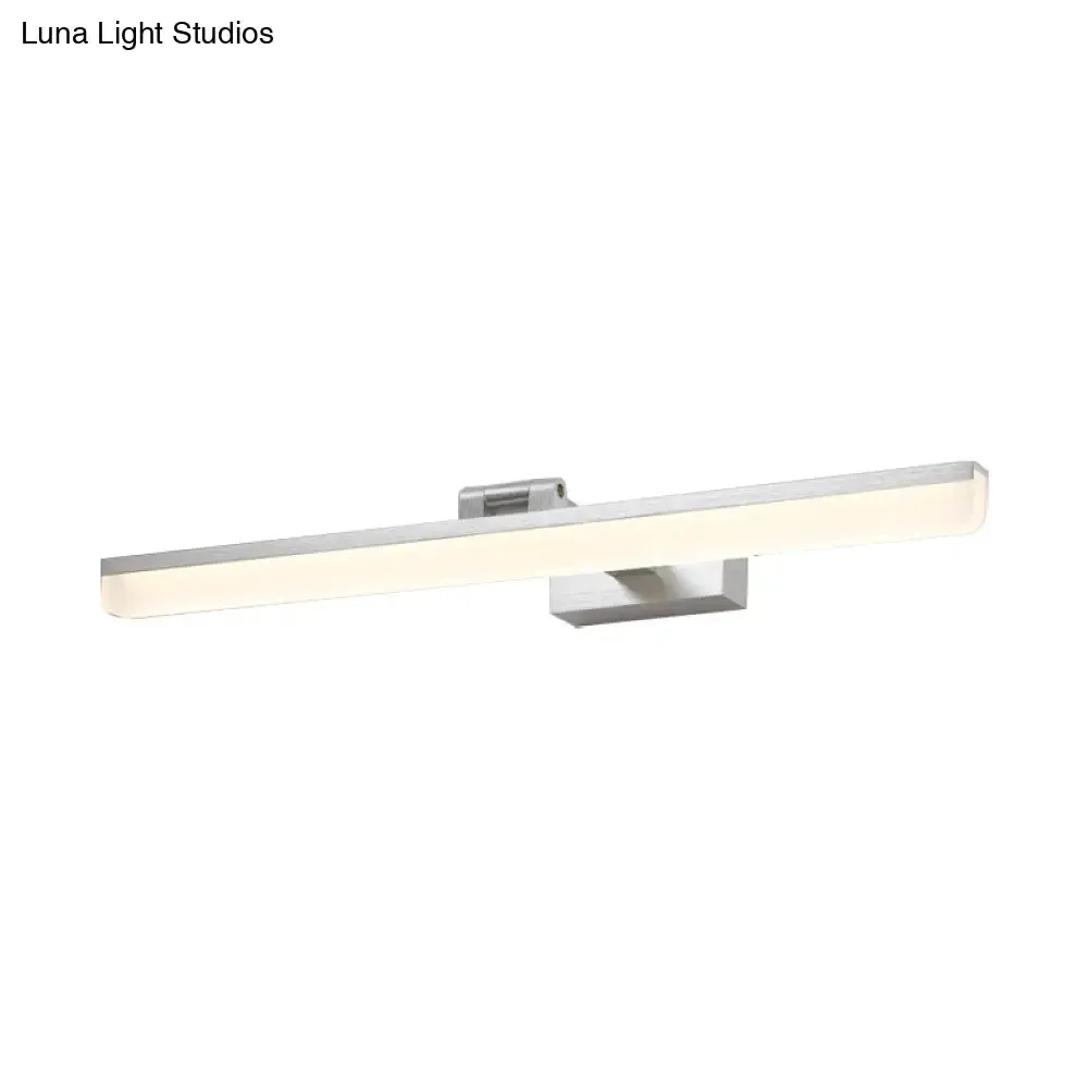 Contemporary Metal LED Vanity Sconce - 16.5"/28"/22.5" Wide - Black/Silver/Coffee - Adjustable Lighting