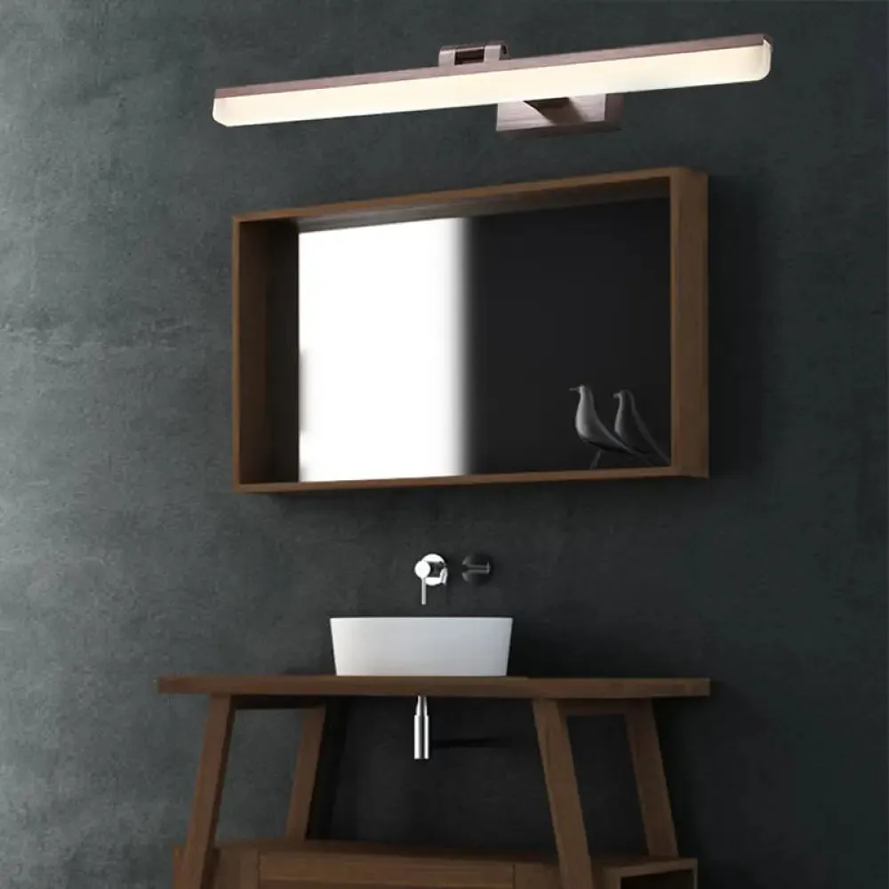 Contemporary Metal LED Vanity Sconce - 16.5"/28"/22.5" Wide - Black/Silver/Coffee - Adjustable Lighting