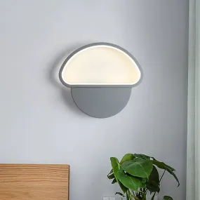 Contemporary Mushroom-shaped LED Wall Lamp Sconce in Grey Acrylic for Bedroom Mounting