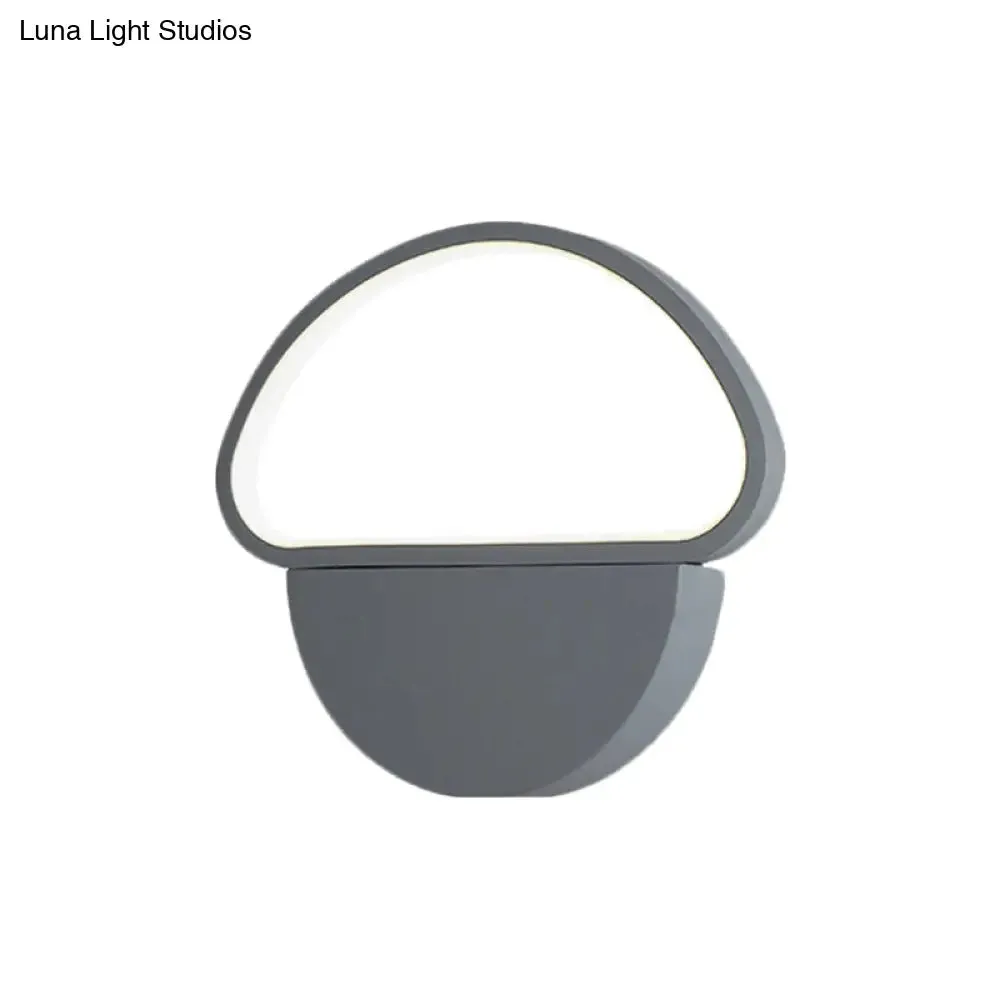 Contemporary Mushroom-shaped LED Wall Lamp Sconce in Grey Acrylic for Bedroom Mounting