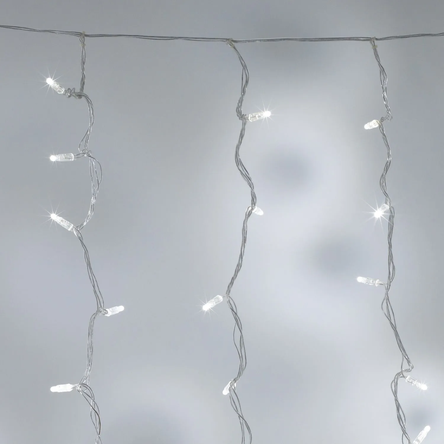 Core Connect 12m x 1m 576 White Connectable Curtain Lights Clear Cable