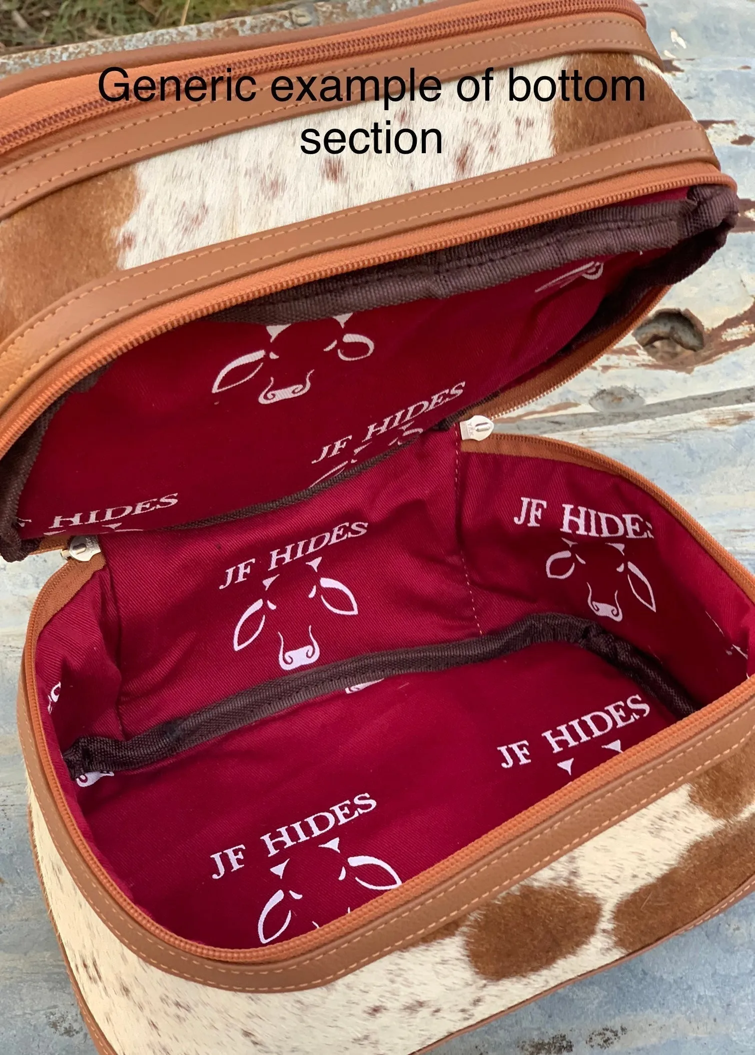 Cowhide Beauty Case #017 Brown