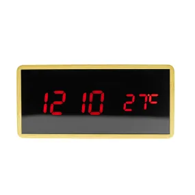 CRONY NEW1299  Clock with red light Digital LED   BT Alarm Clock With  Wireless Charging Wooden Clock