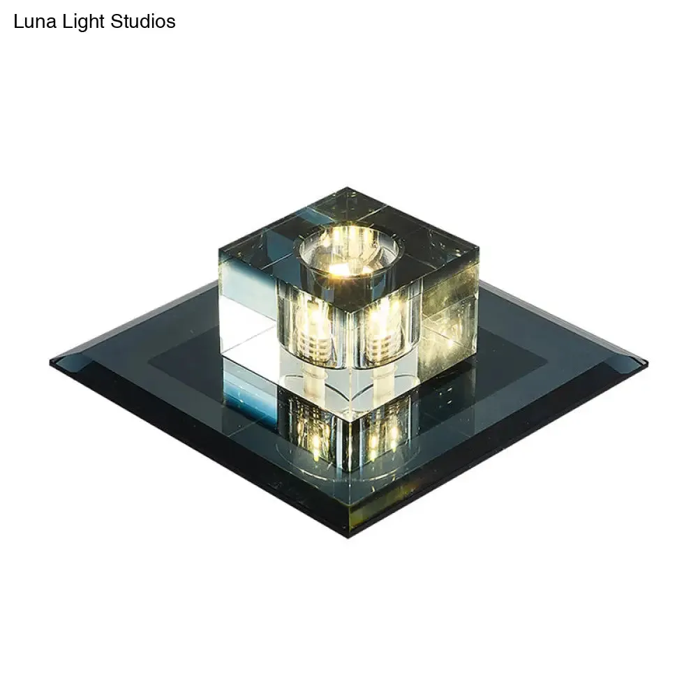 Crystal LED Flush Ceiling Light for Modern Entryways